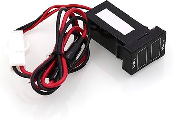 車載温度表示+電圧計 バッテリ電圧監視, 車内/外温度測定 温度計 寒暖計 スイッチ穴パネルの取り付け TOYOTA トヨタ車系用 (サイズA:33*22.5mm)