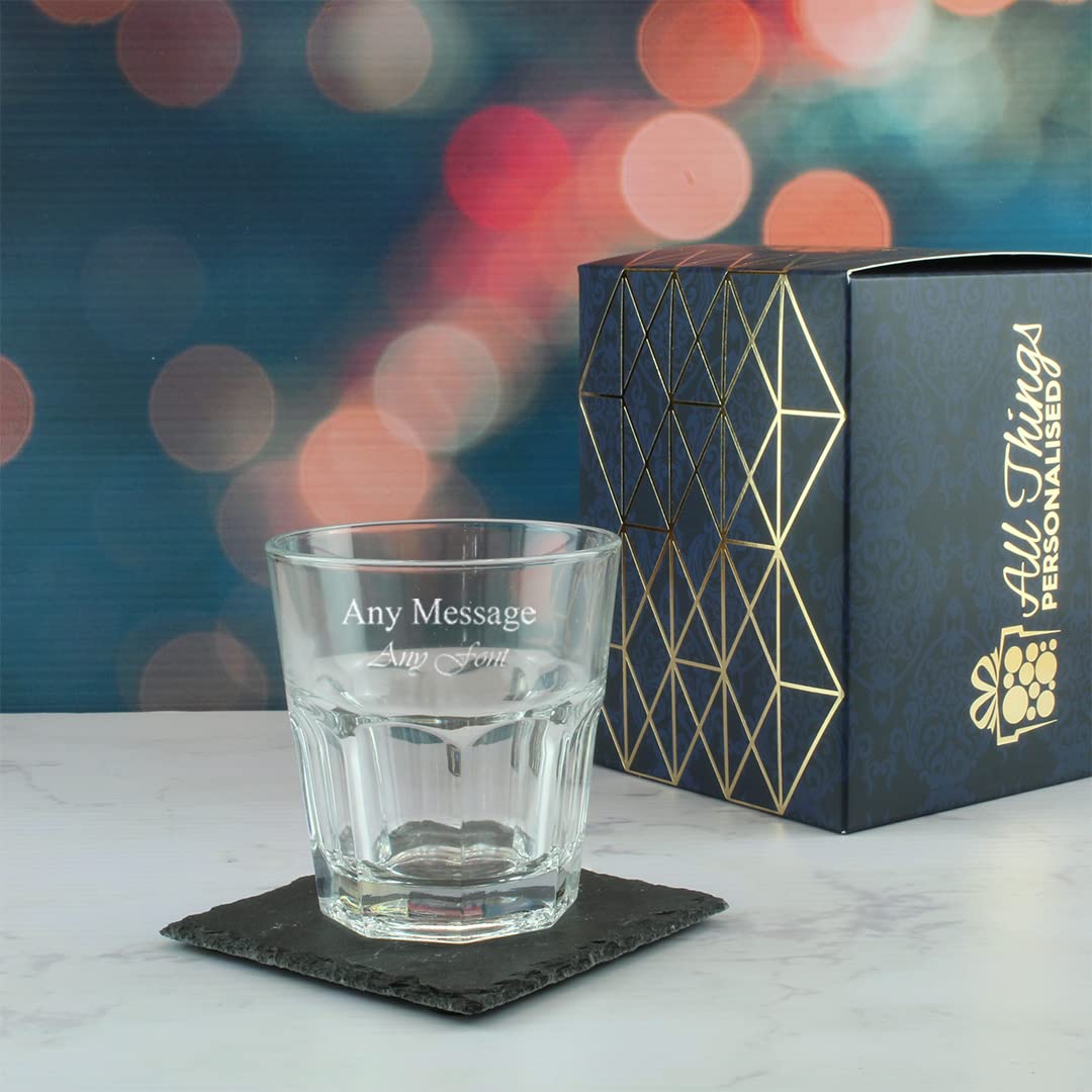 Vaso personalizado grabado estilo americano de 280 ml, cristal Casablanca, cualquier mensaje, para cualquier ocasión como cumpleaños, bodas, Navidad, Pascua, graduación, grabado en el Reino Unido