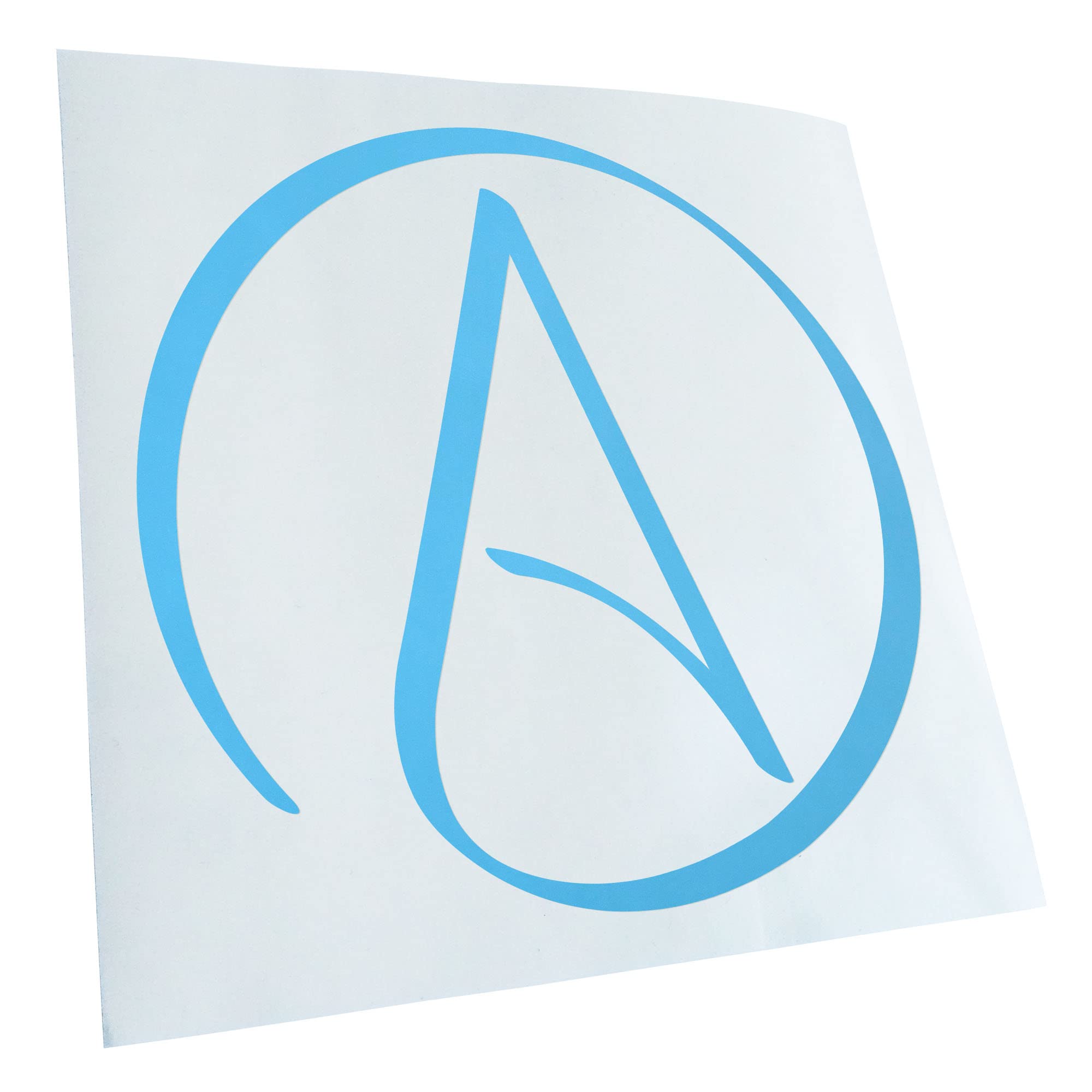 Kiwistar - Car Sticker - Light Blue - 50 x 50 cm Atheism - Atheist - Rear Window Car Sticker Weatherproof for Car Truck Moped Truck - Sticker Exterior Self-Adhesive Tuning Accessories for Window