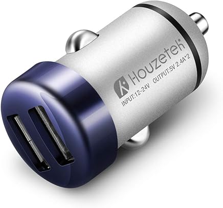Cargador de Coche para M?vil, Houzetek Cargador de Coche USB Doble Carga R?pida 5V/2.4A, Mini Cargador Coche con 2 Micro USB 24W para M?vil, Tel?fono, iPhone, Xiaomi, Samsung, Huawei (Azul) Cargador de Coche para M?vil, Houzetek Cargador de Coche USB Doble Carga R?pida 5V/2.4A, Mini Cargador Coche con 2 Micro USB 24W para M?vil, Tel?fono, iPhone, Xiaomi, Samsung, Huawei (Azul)