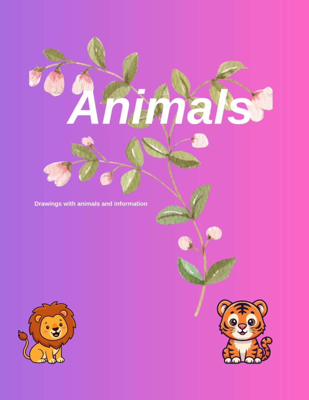 Children's book with drawing and information about animals