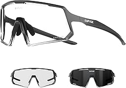 KAPVOE Anti-Beschlag Selbsttönend Fahrradbrille Herren Damen Photochrome Schnelle Brille Sport Sonnenbrille Klar Rennrad Brille Radbrille Sportbrille MTB K164