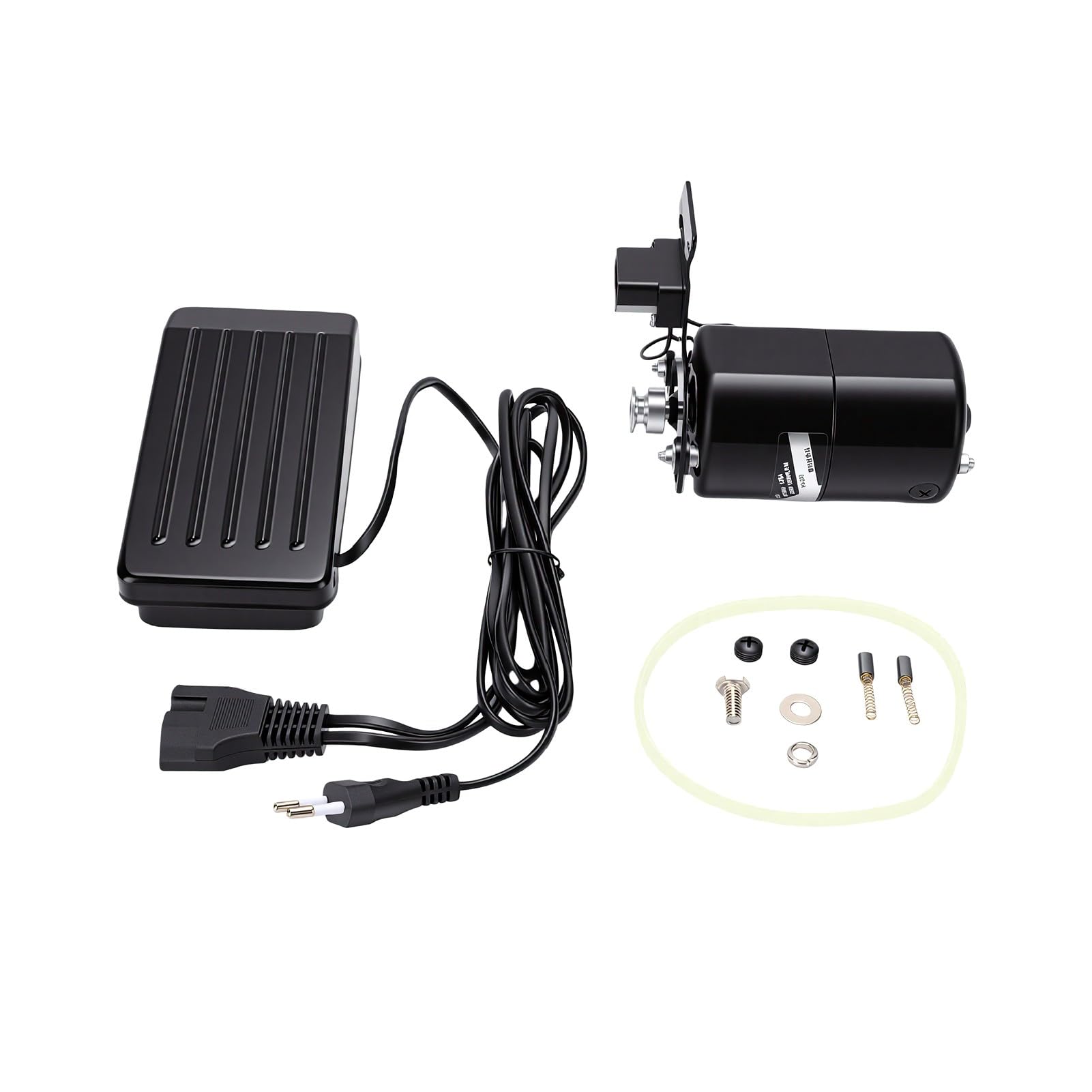 Asixxsix Motor para Máquina de Coser, Kit de Motor Eléctrico con Pedal, 250 W 12000 RPM, Correa, Soporte, Tornillos y Escobilla de Carbón, for Máquinas de Coser Domésticas Antiguas