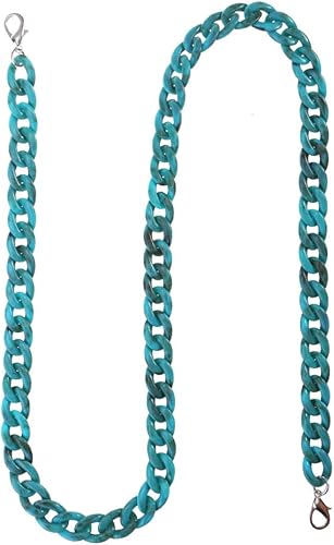 Miniatura 3 de Correa de resina turquesa de 23.62 pulgadas, cadena acrílica que nunca se decolora para bolsos, bolsos y bolsas
