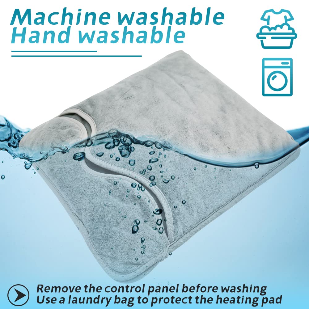 Cuplu Calienta Pies Electrico-Calientapies Electrico-Apagado Automático-Calienta Pies Lavable Calentador de Pies de Calentamiento Rápido,Espalda y Cuerpo Completo para Mujeres Hombres (gris)