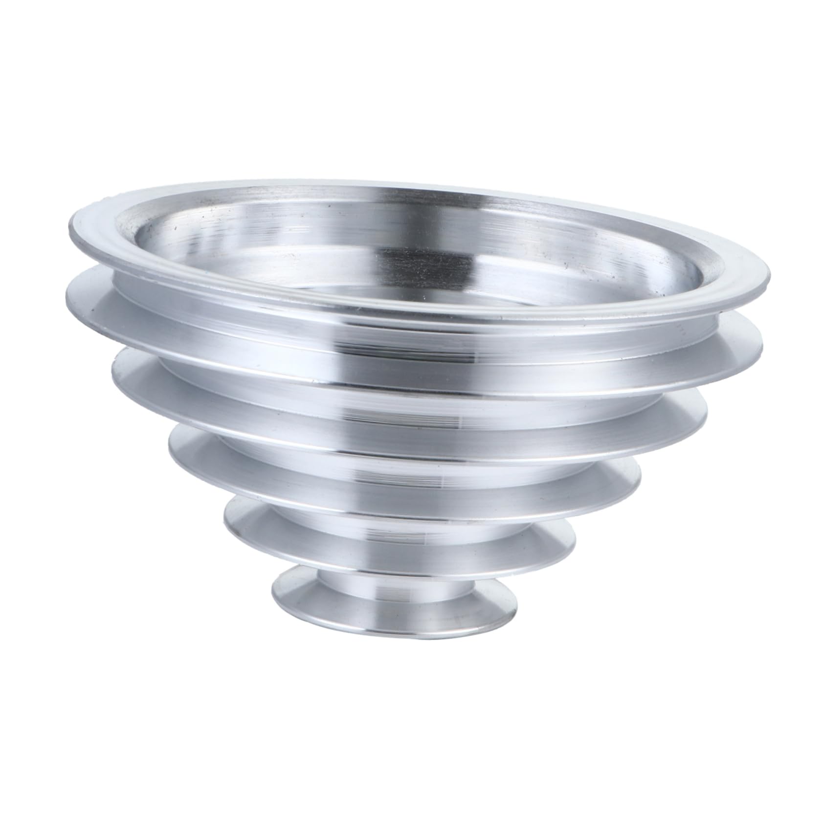 Puleggia Pagoda in Alluminio Argento Ruota Pagoda Cinghia Adatta per Trasmissione Ad Albero Motore
