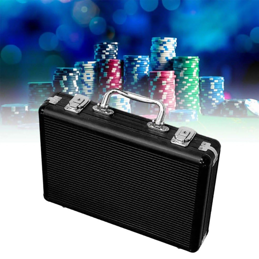 Étui À Jetons De Poker Vide, Conteneur De Stockage Avec Poignée Serrure, Boîte À Cartes Épaisse, Cadre En Alliage D'aluminium, Étui De Transport Portable Pour Jeux De Jeu, Capacité De 200 Jetons