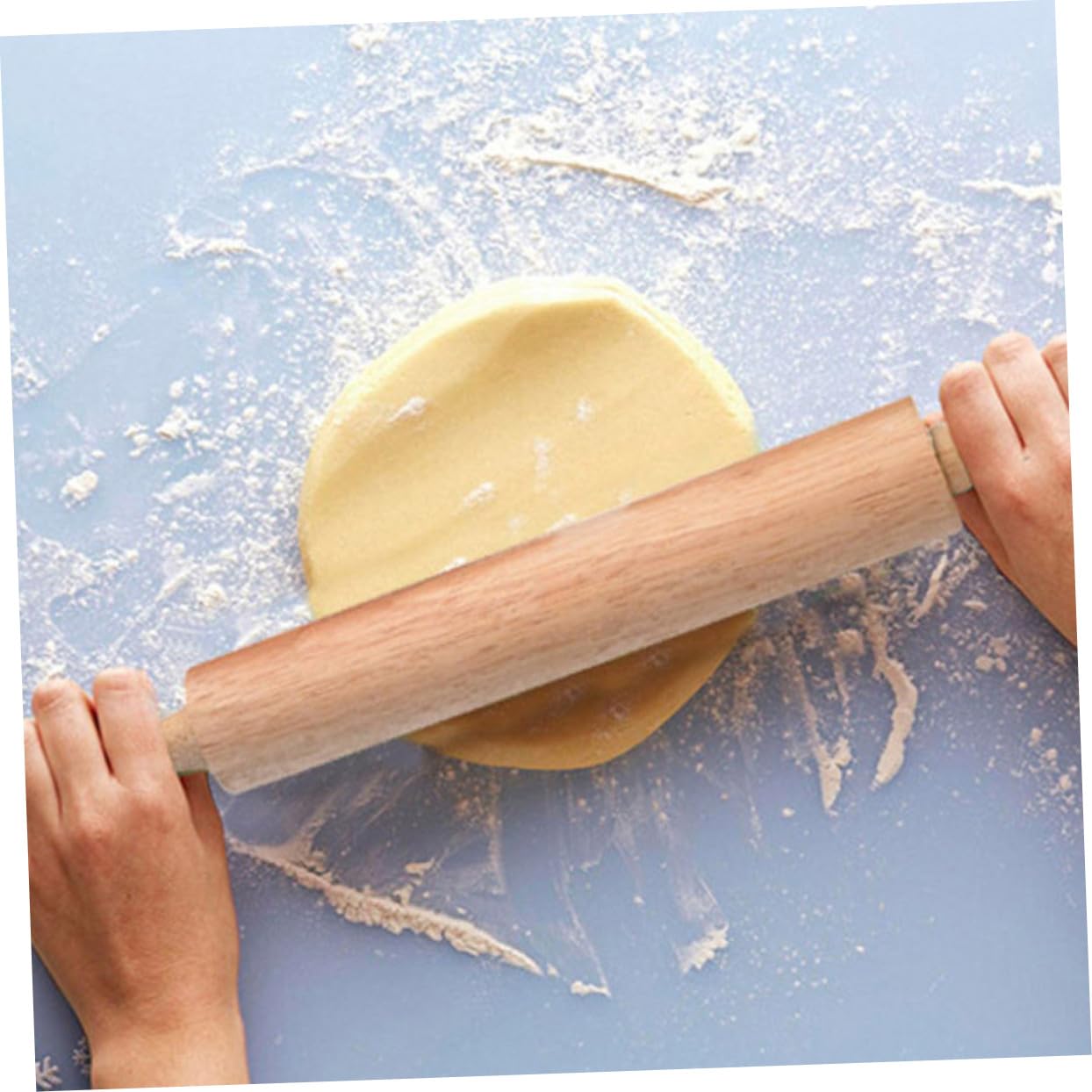 Cabilock 2 Piezas Rodillos de Madera sin Pintar sin Cera Rodillo para Hornear Pan Pasteles Galletas Pizzas Natural para Fondant