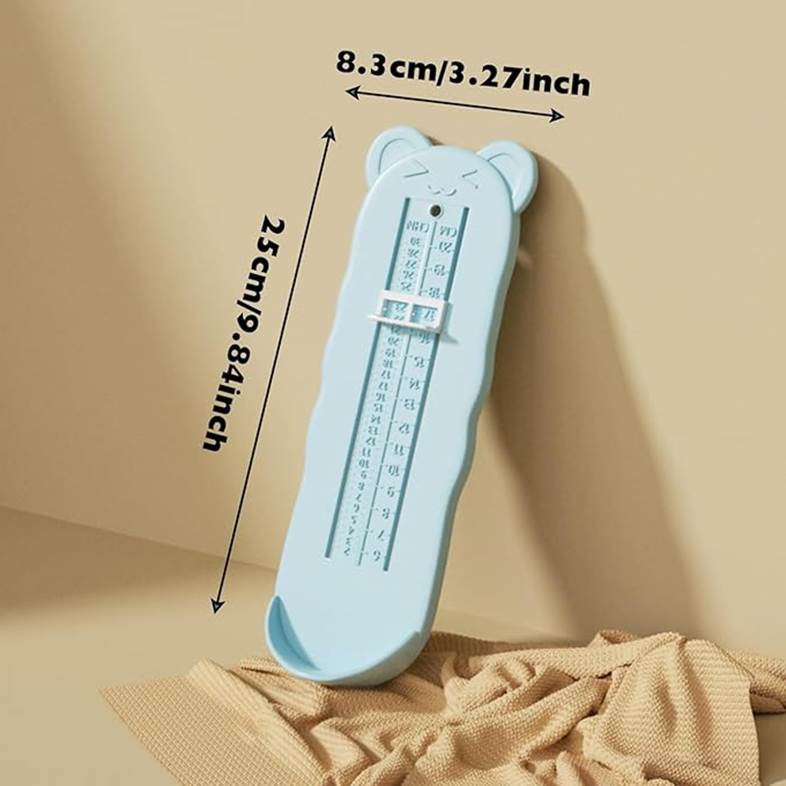 2 Pièces Mesure Pied Enfant Léger, Pedimetre Enfant Facile à Utiliser, Pedimetre Bebe Petit Motif Dessin Animé, Plage de Tailles 6 à 20 cm Mesure Précise des Pieds des Enfants (Rose,Bleu)