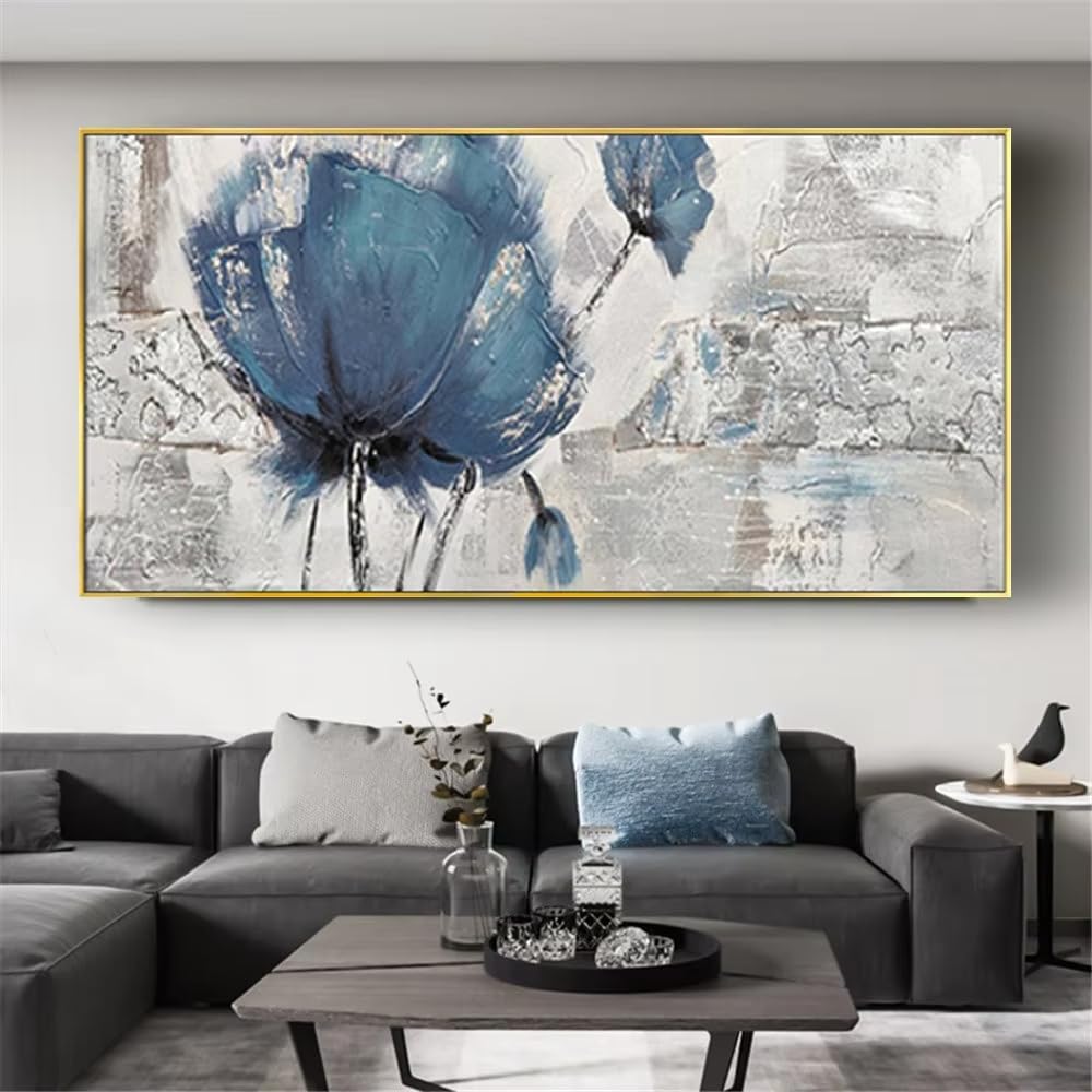 IHHGNB Frameless Canvas Painting Prints Pure Abstract Wall Art Pictures Contemporary Floral Painting on Canvas for Living Room(70x140cm(28x55in)/No frame)