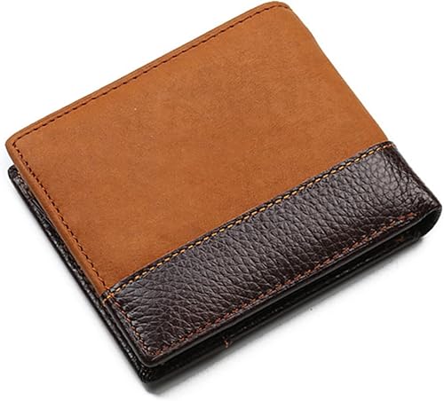Miniatura 7 de SHERCHPRY Mens Money Clip Wallet Genuine Pocket Purseg- Money Bifold Zipper with Stitching Cases Slim Leather Vintage Clips Men Short Billeteras De