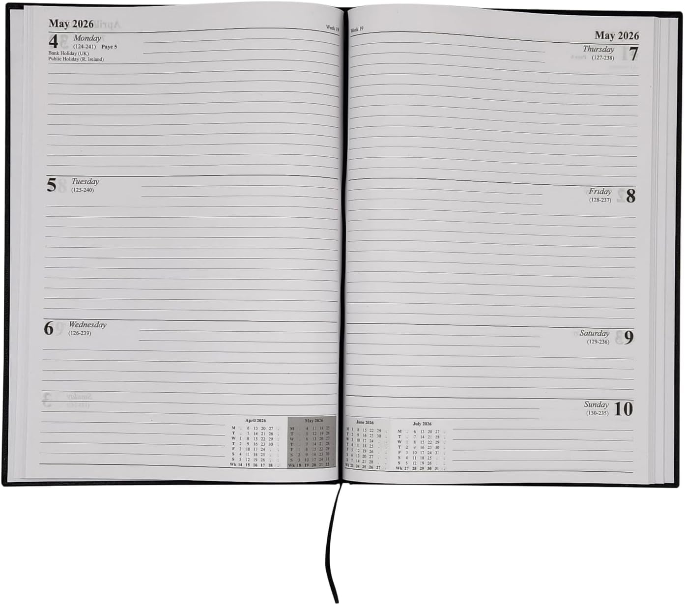 Top Sale 2026 A5 Diary - Week to View Year Planner with Hard Cover & Ribbon Marker, Professional Compact Organizer - Black - Image 4
