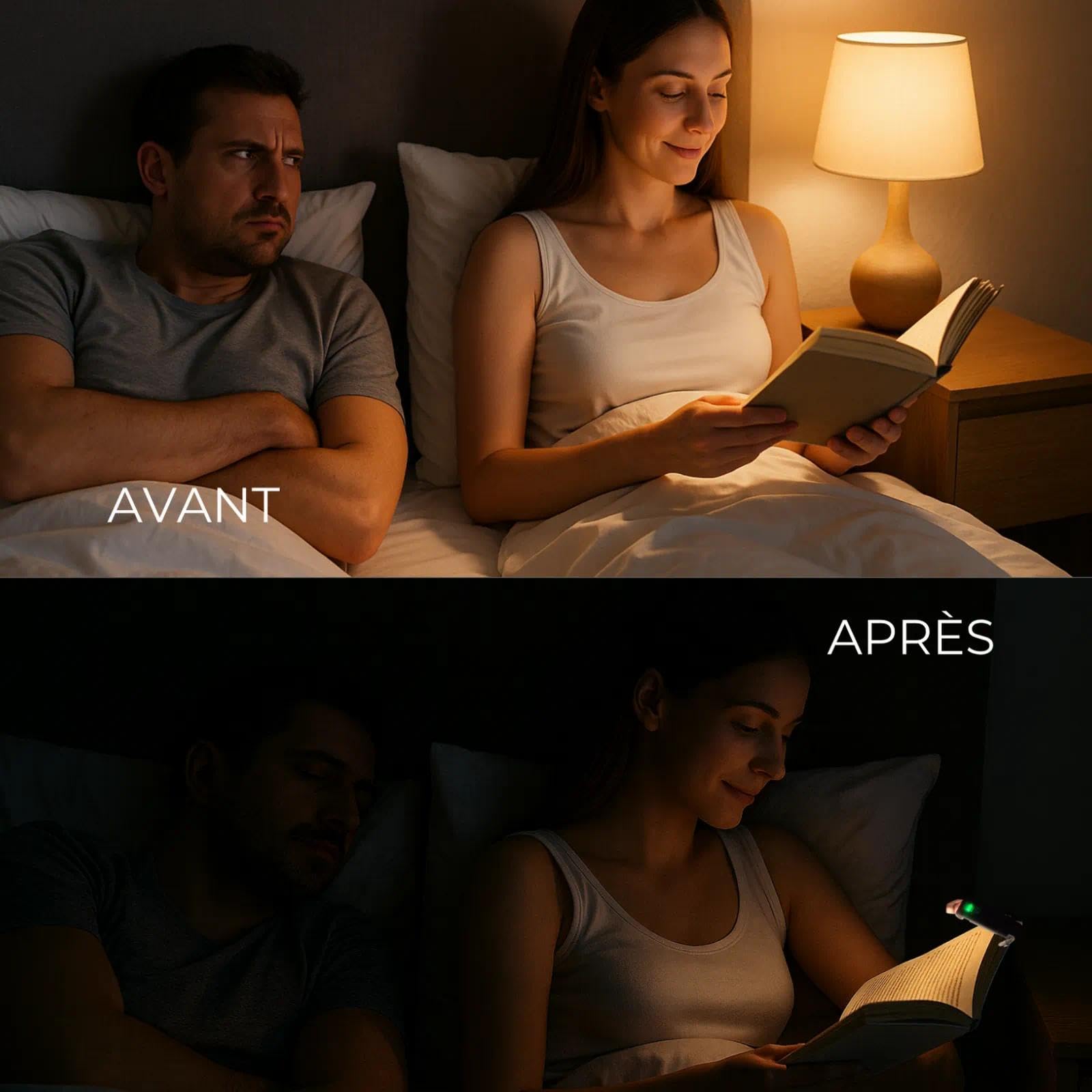 BookBright Lampe LED Bookbright Trois températures de couleur avec cinq niveaux de luminosité, filtre de lumière bleue et conception anti-éblouissement, idéal pour lire au lit