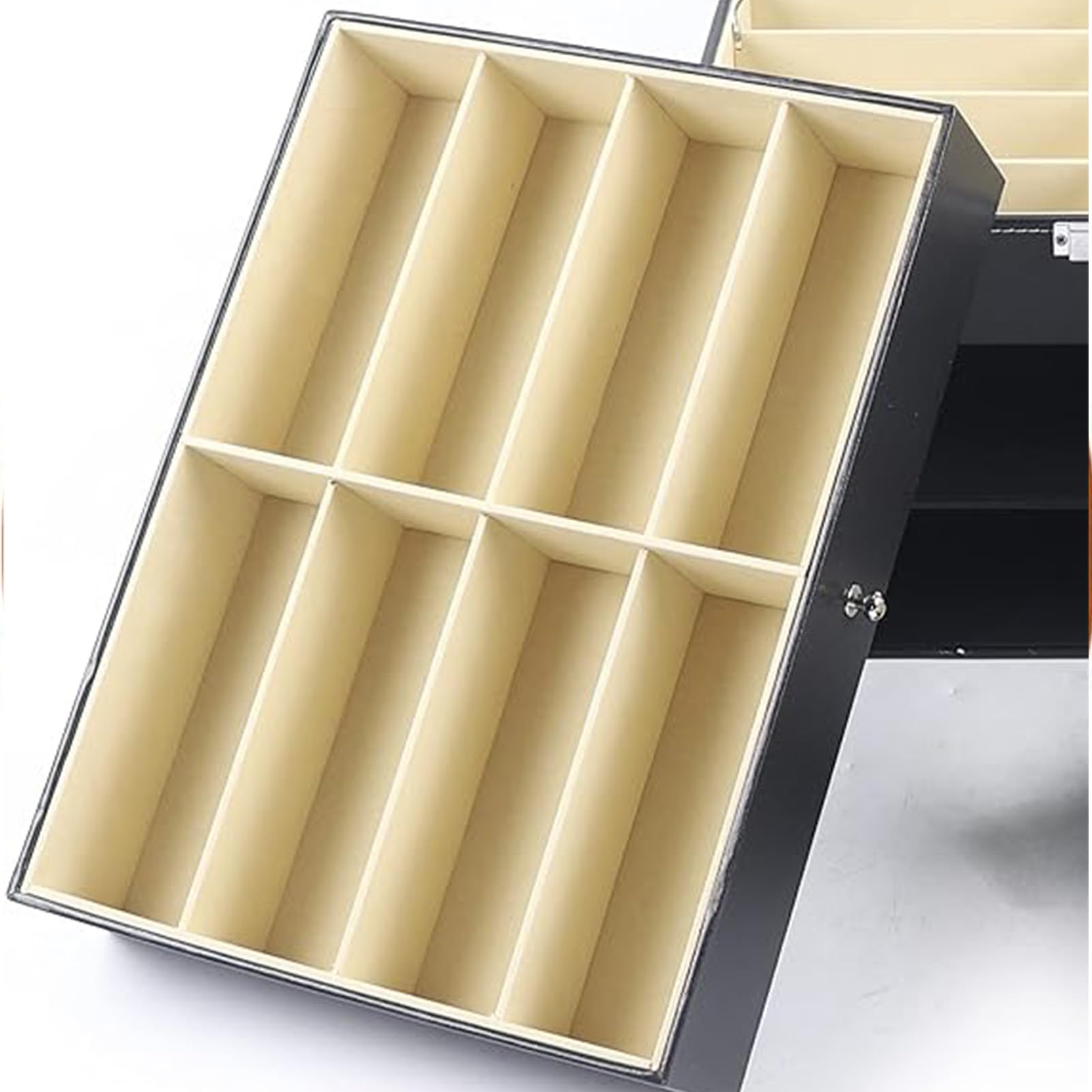 24 Pezzi di Occhiali da Sole Organizzatore di Occhiali Multipli Vetrina per Occhiali a 3 Livelli Scatola di immagazzinaggio Collezione di Cuoio Titolare con cassetto