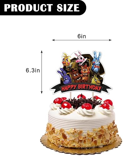Miniatura 2 de 25 piezas de decoración de pastel de dibujos animados Five Nights Cupcake topper cumpleaños temática suministros para niños niñas adultos