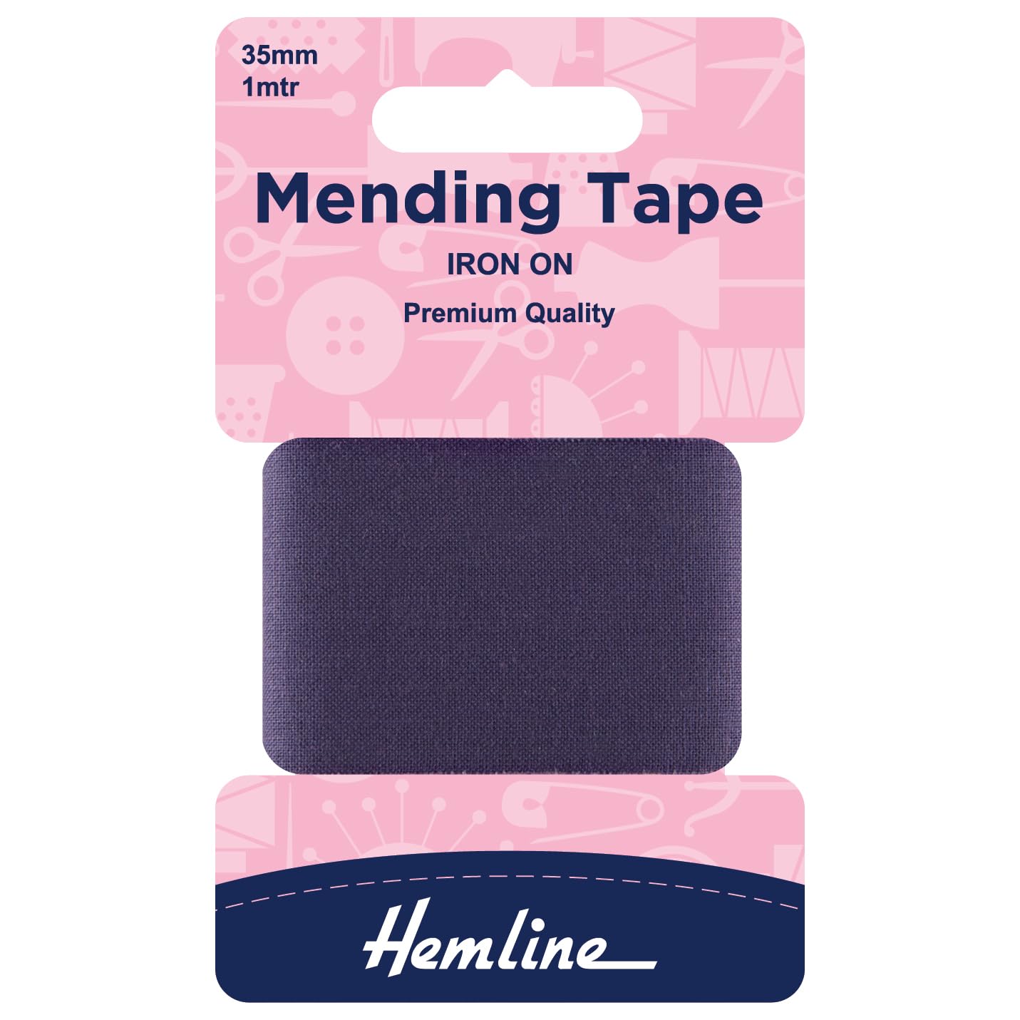 Iron-On Mending/Repair Tape 100cmx38mm: Navy
