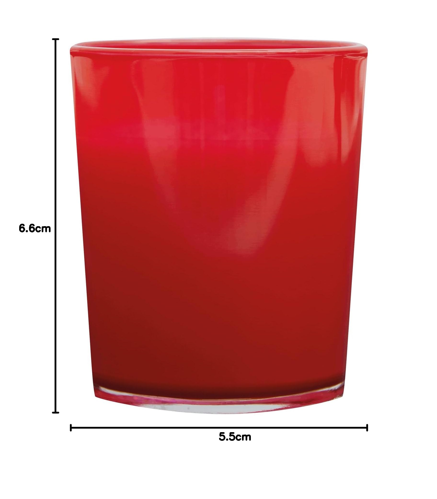 Preiswert&Gut Kerzen im Glas rot 25er Set mit langer Brenndauer für Tischdekoration Wohnraum und Feste dekorative Wachs Dekokerzen Durchmesser 5,5 cm Höhe 6,6 cm