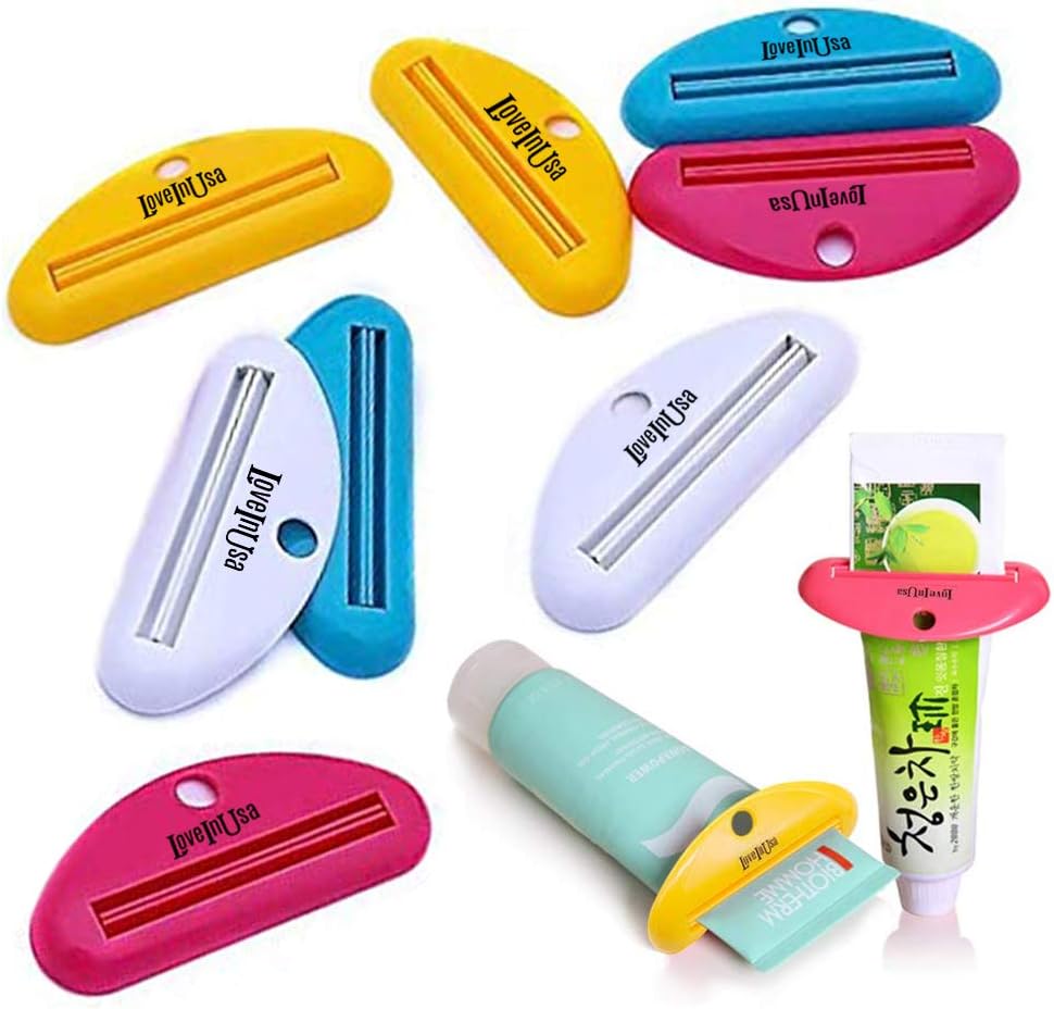 LOVEINUSAToothpaste Tube Squeezer Dispenser- 4 Pack Random Colors