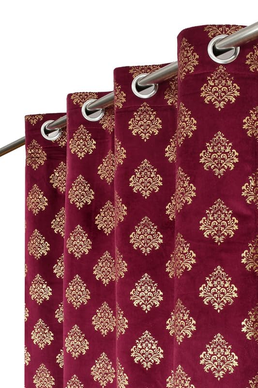 Panipat Textile Curtain Heavy Velvet Fabric Luxury Attractive Looks Room Darkening Royal Dmass Designer Curtains 6 Feet for Window, Wine, Single Piece (B0D492DJ2Z) Amazon Price History, Amazon Price Tracker