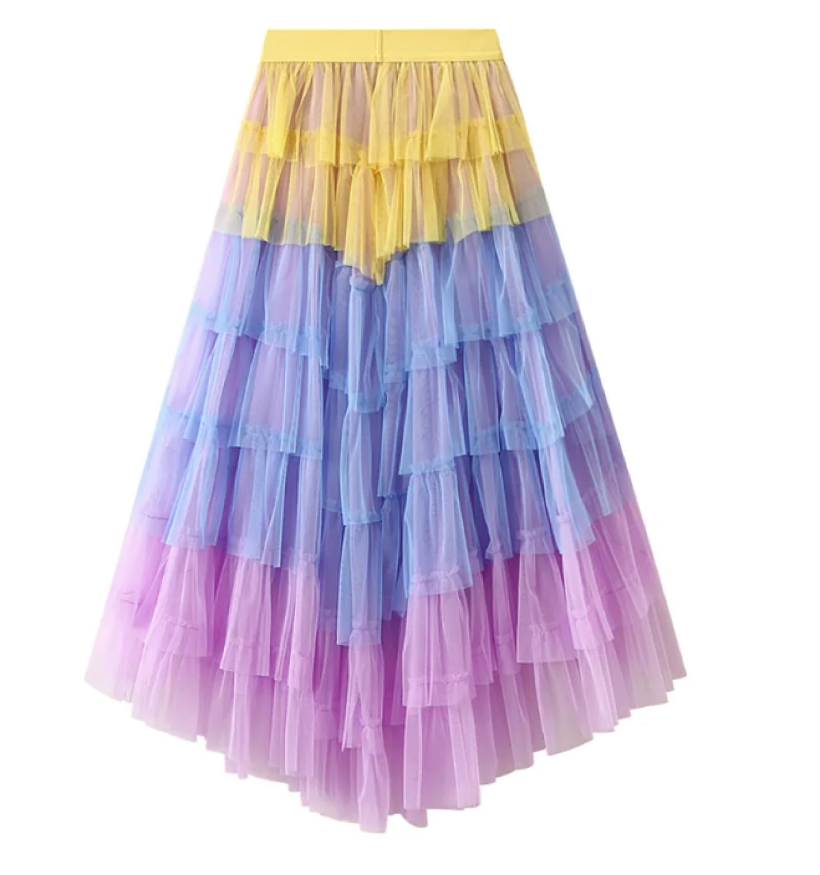 Hübscher Rock Bleistiftrock Damen Damen-Tüll-Geschichtter Langer Maxi Rock Elastisch Hohe Taille Asymmetrische Mesh-Feen-Party Röcke