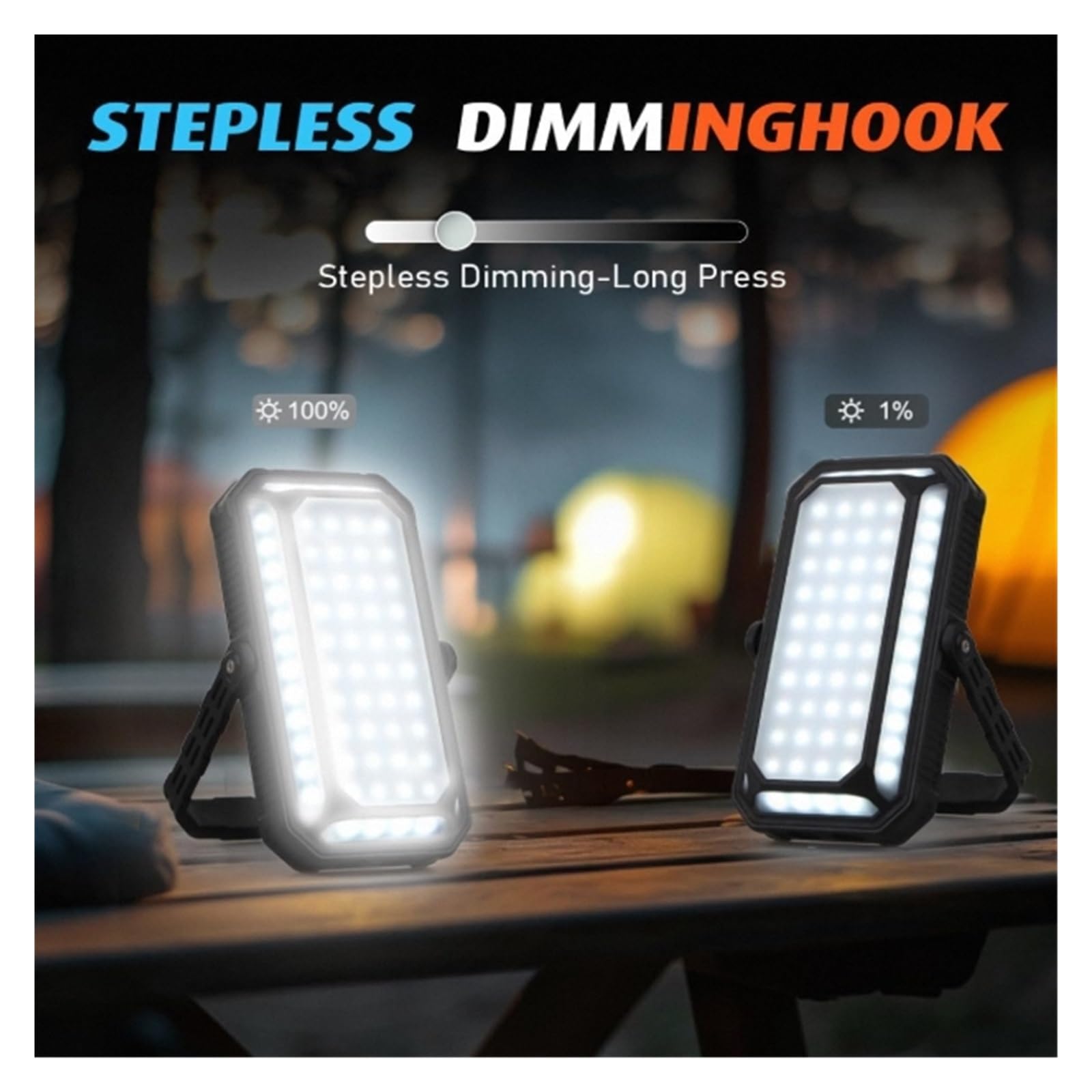 Lanterna da campeggio a LED ricaricabile, luci da campeggio portatili da 10000 mAh fino a 120+ ore, 12 modalità di luce, dimmerabile, display digitale LCD, impermeabile, accessori da campeggio essenzi