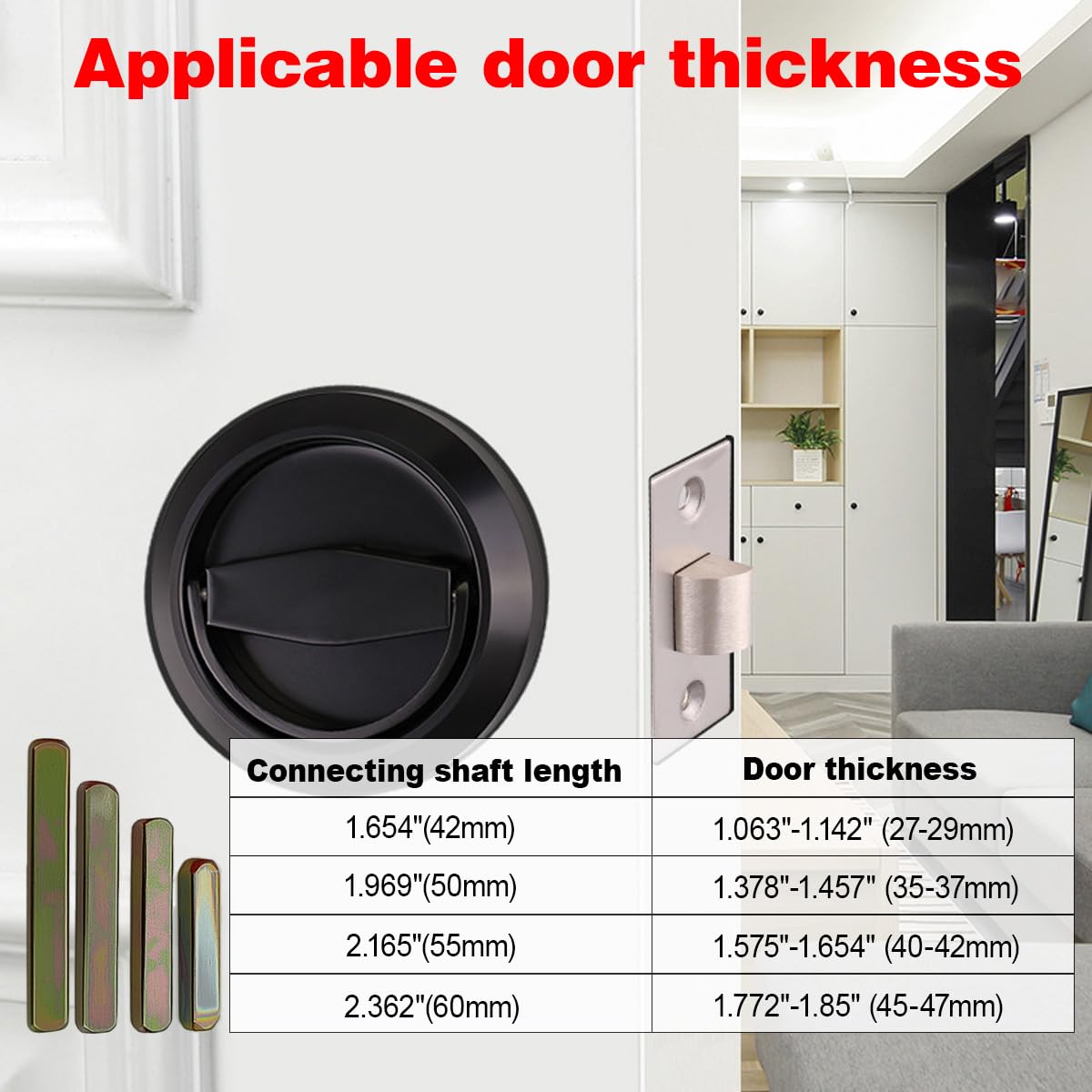 Recessed Door Knob - Keyless Stainless Steel -4