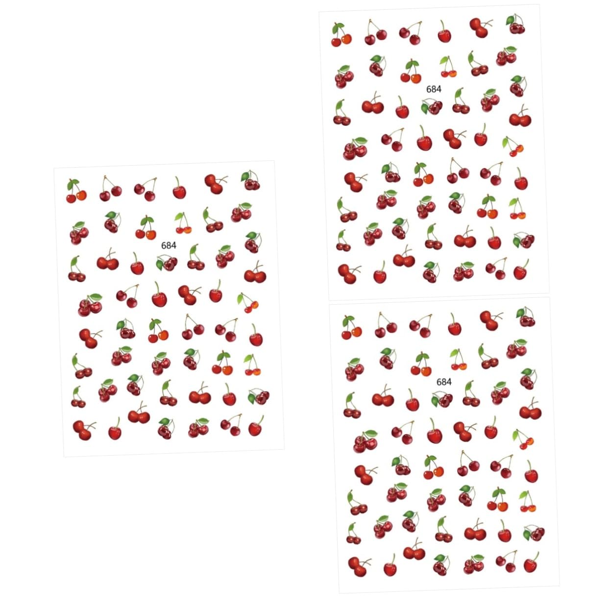 3 Set Adesivi Unghie Frutta Con Design E Per Manicure Creativa Facile Applicazione Per Eventi E Feste 12 Fogli*3