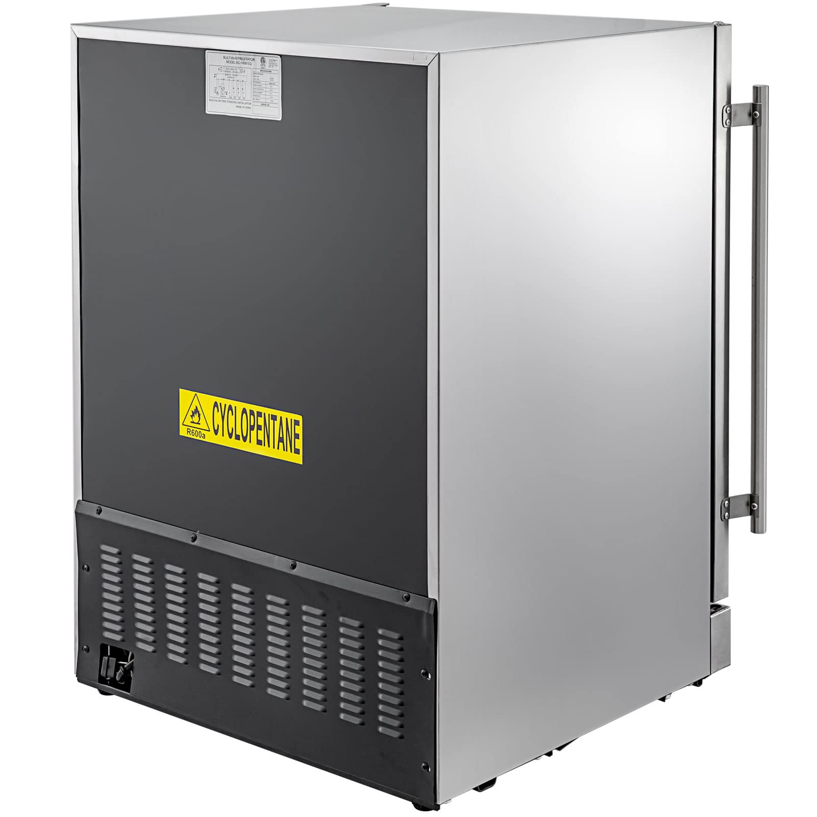 VEVOR 150L Outdoor Refrigerator, 24" Builtin Undercounter Refrigerator, 5.3 cu.ft. Builtin