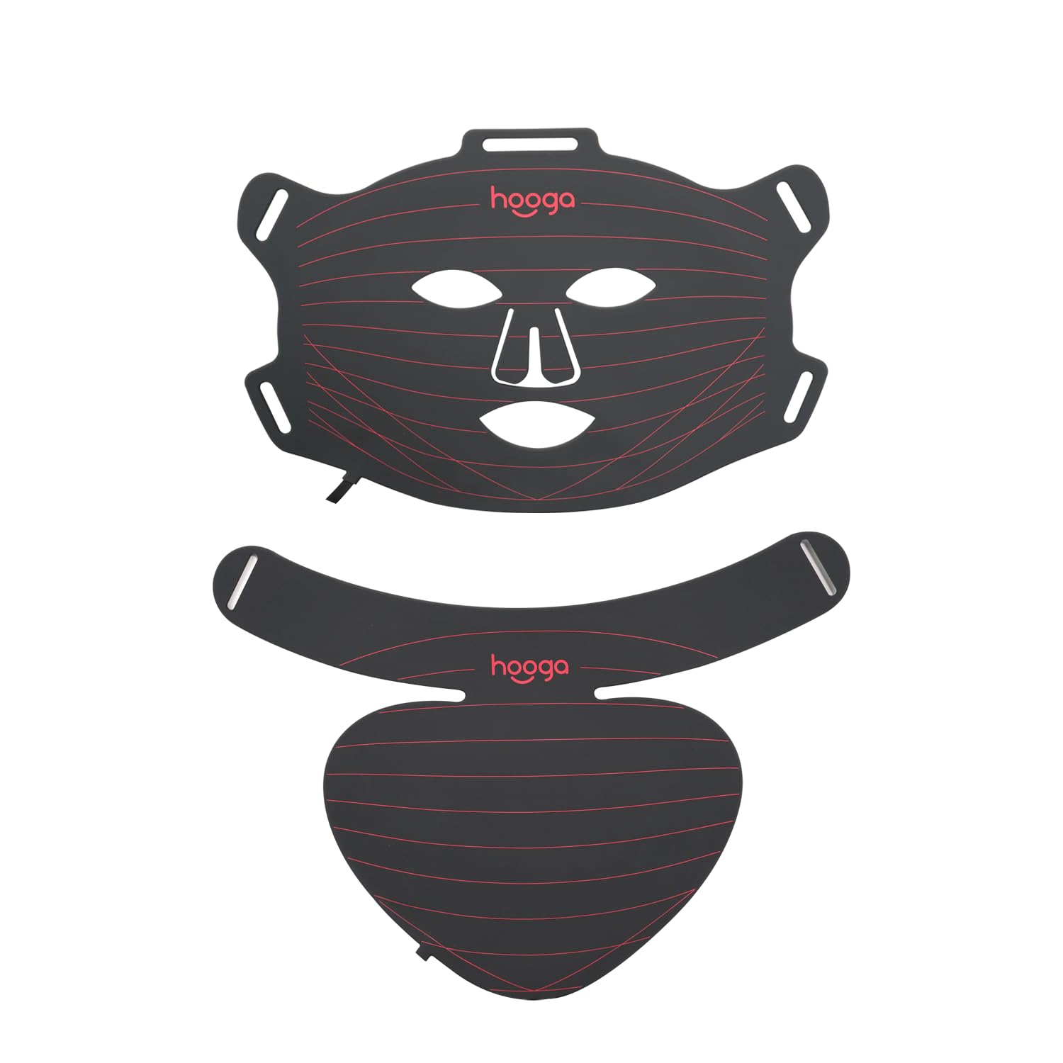 Photo 1 of Hooga Red Light Therapy Mask – LED Face & Neck Light Therapy Mask Set, 630nm 660nm Red & 850nm Near Infrared, Tri Chip LEDs, Rechargeable, Adjustable Comfortable Fit