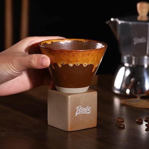 Miniatura 5 de Bincoo Taza de café de porcelana vintage creativa con embudo base, elegantes tazas de té de cerámica, regalo de vacaciones y cumpleaños para los