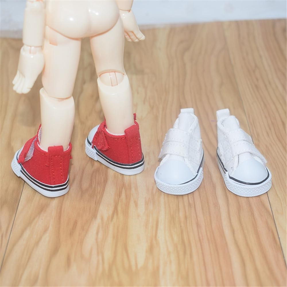 Chaussures En Toile à Pois Pour Poupée BJD 1/3 (60 Cm) – Paire Décontractée, Longueur 7,5 Cm