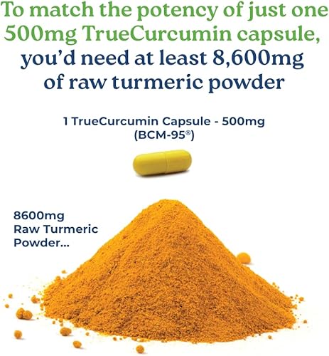 Miniatura 9 de True-Curcumina con 500 mg de curcumina BCM-95 altamente absorbente + aceite esencial de cúrcuma que proporciona hasta 7 veces mejor absorción, apoya