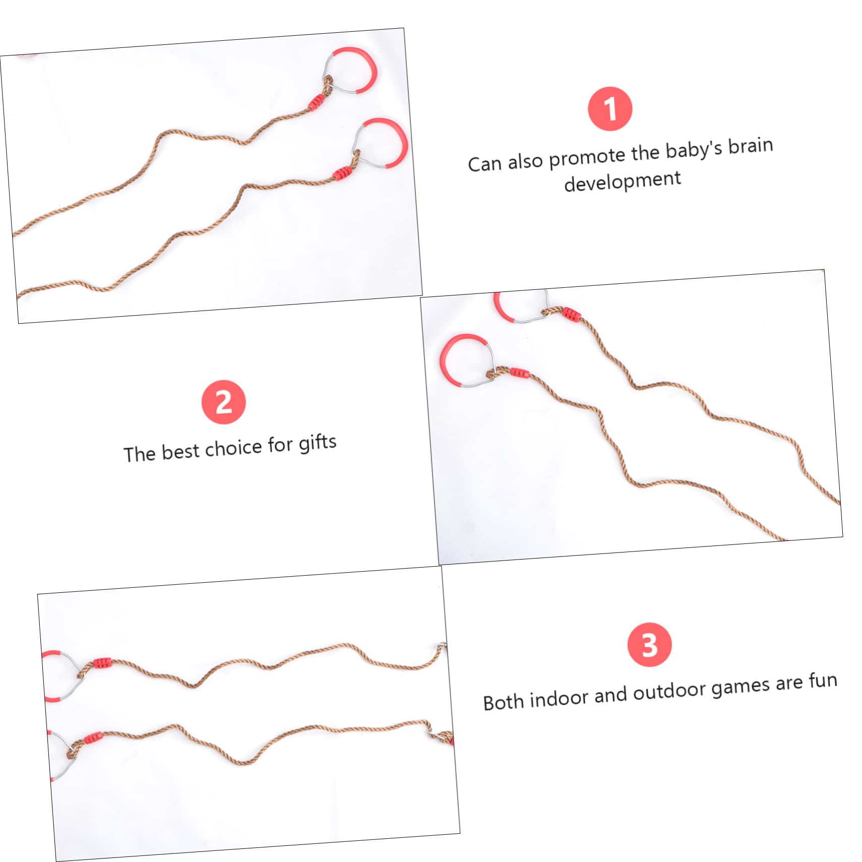 Garneck 1 Pair Fitness Rings Gymnastic Rings Suspension Gymnastics Rings Pull Strength Training Hand Strengthener Gym Workout Portable Gym Exercise Tools LAT Gym Rings Colorful Iron