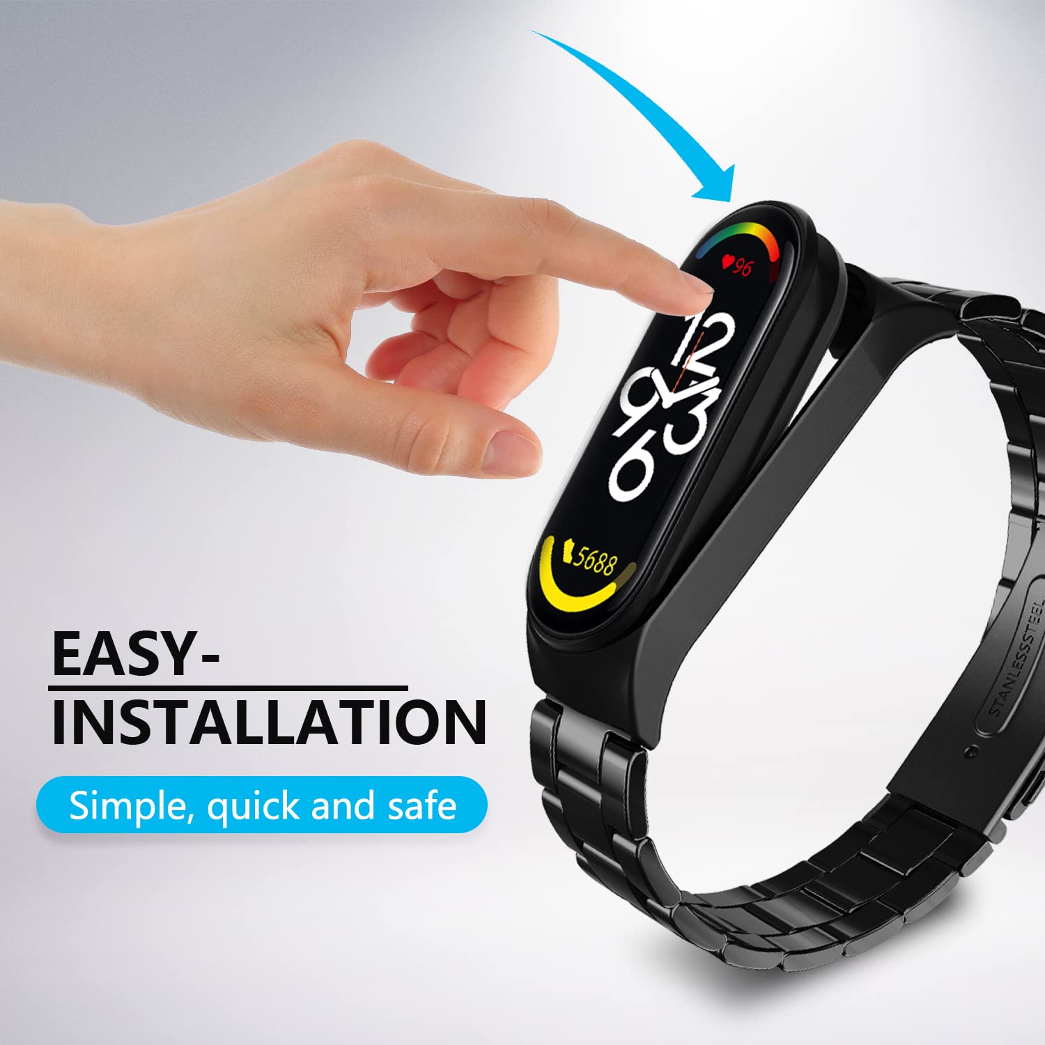 Cinturino Metallo Acciaio Inox Per Xiaomi Smart Band 7: Bracciale Resistente Alla Corrosione, Regolabile, Argento
