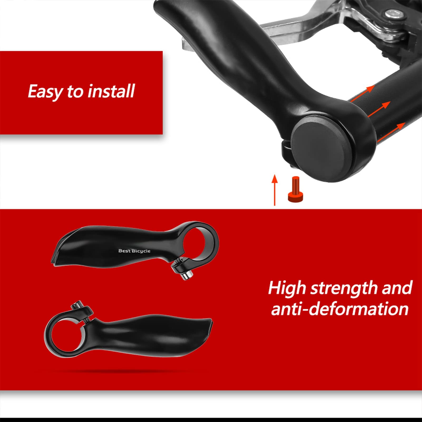 Końcówka Kierownicy Roweru, 2 Szt. Końcówki Kierownicy Roweru Ze Stopu Aluminium, Czarne Uchwyty Kierownicy Roweru Górskiego Do Kierownicy Roweru Górskiego Szosowego 22,2 Mm