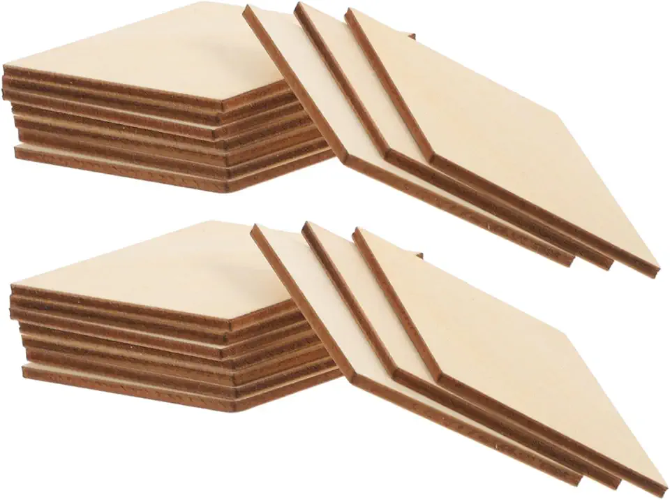 30Pcs Diamond Wood Slices for Crafts