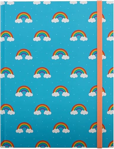 Graphique Diario de cuero vegano 200 páginas rayadas 6 x 8 pulgadas Arcoiris - azul 1 cantidad