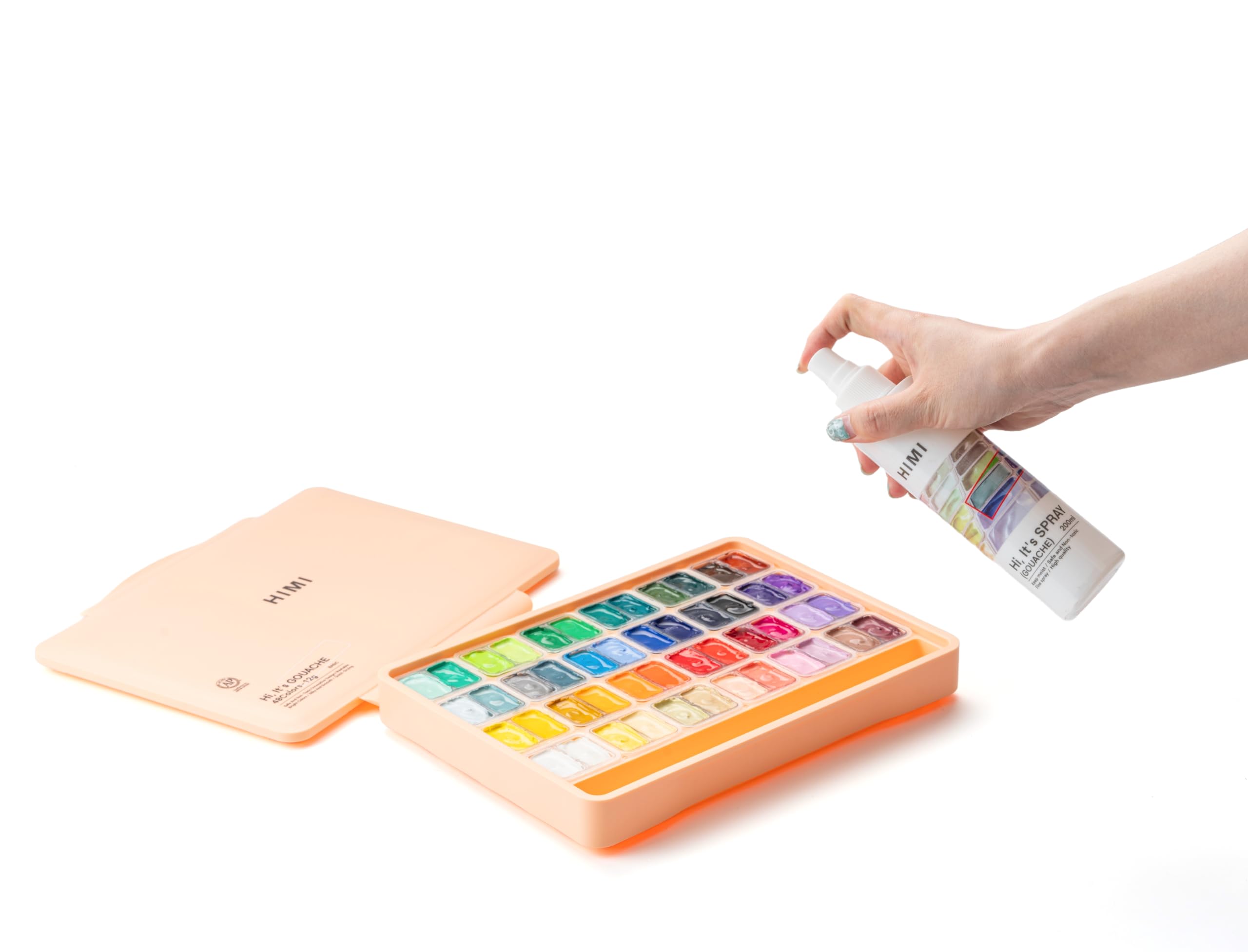 HIMI Gouache Spray de 200 ml, mantiene el gouache húmedo, reactiva, previene bacterias, suministros de arte para artistas, principiantes, colores de pintura de larga duración, a prueba de fugas