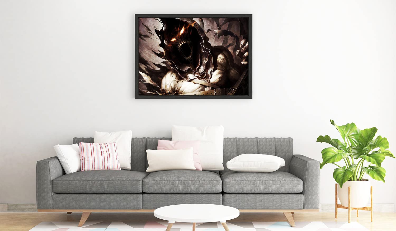 XtremeSkins Designs Print Black Wood Floater Framed Canvas Wall Art Decoration Poster (22x14 Inch) - disturbed