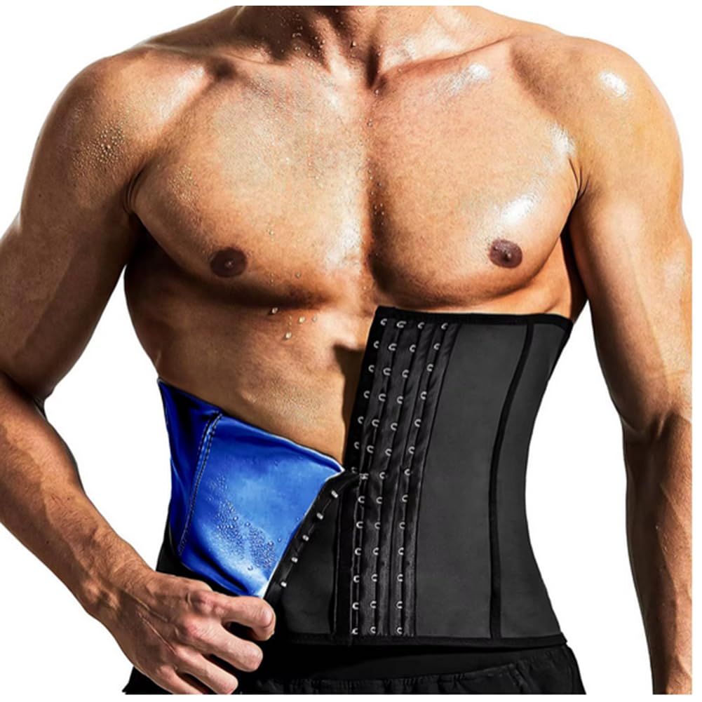 Jpxjgt Men's Blue Waist Trimmer Tummy Control Sauna Sweat Belt Stomach Wrap Lower Belly(Size:xs,Color:blue)