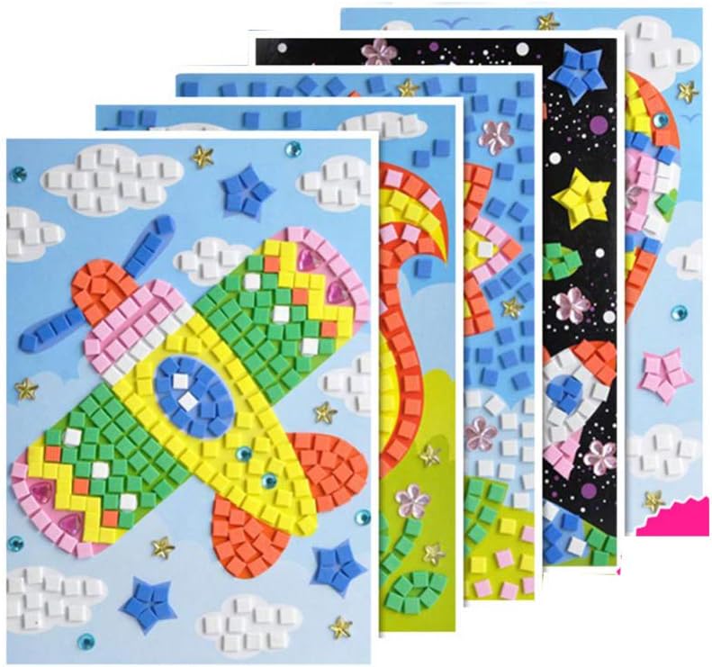 ファクトリーアウトレット Supvox 6ピースモザイクステッカー子供diy知育玩具手作りかわいいステッカー芸術グループ教室休日の装飾