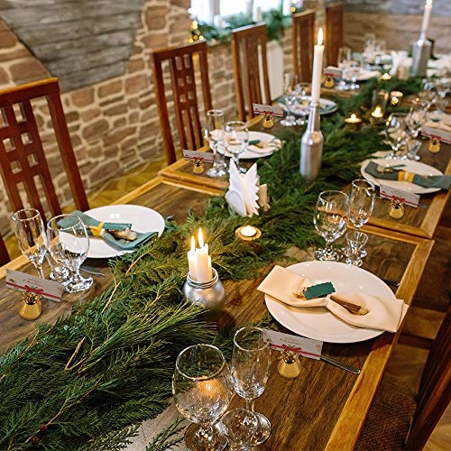 Amytalk 12 Pack Golden Christmas Bell Place Card Holders Kissing Bell Table Card Holder Memo Photo Picture Number Sign Stands Holder for Party Wedding Table Decoration