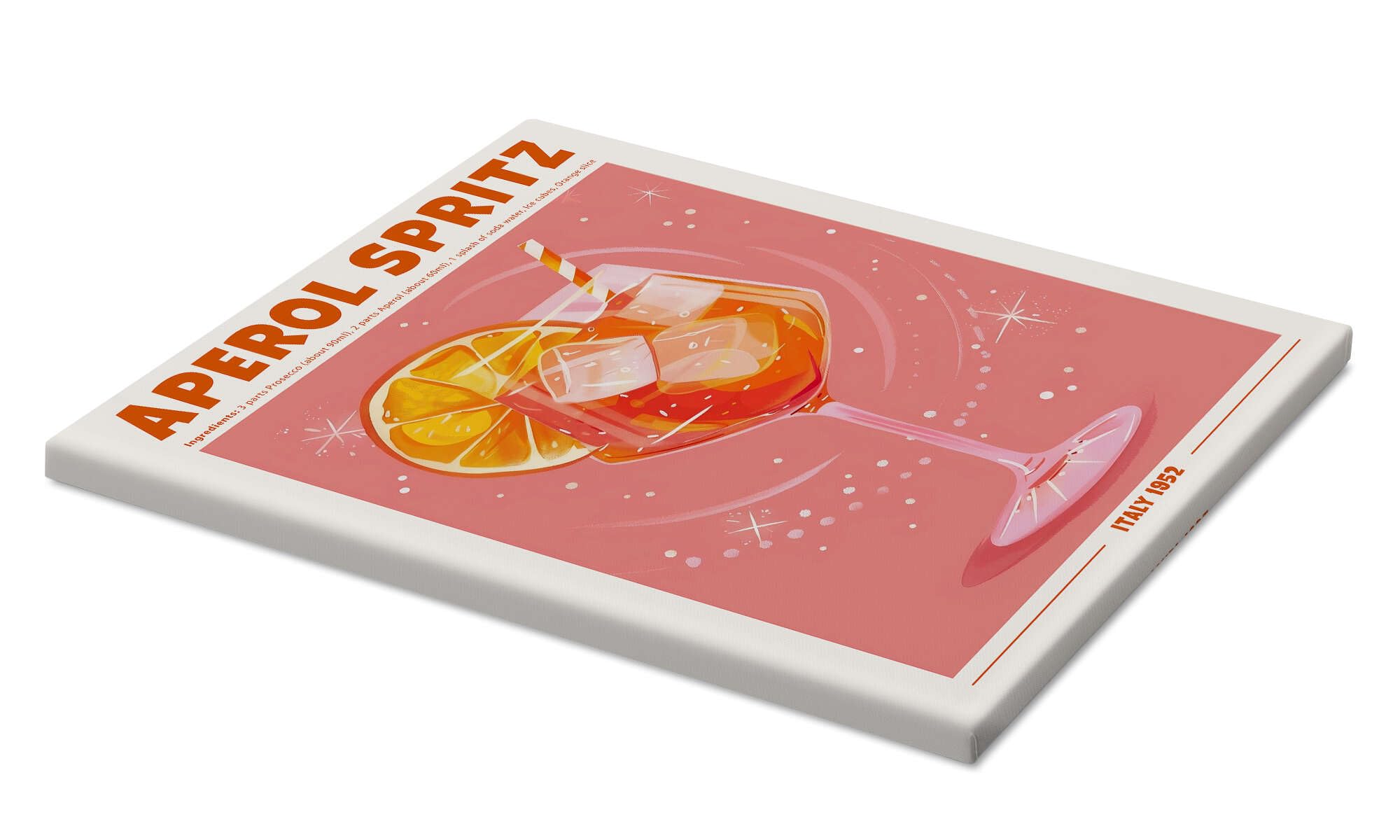 Posterlounge Aperol Spritz, Italy 1952 Leinwandbild | 60 x 80 cm von TAlex Rosé Wandbilder Wanddeko