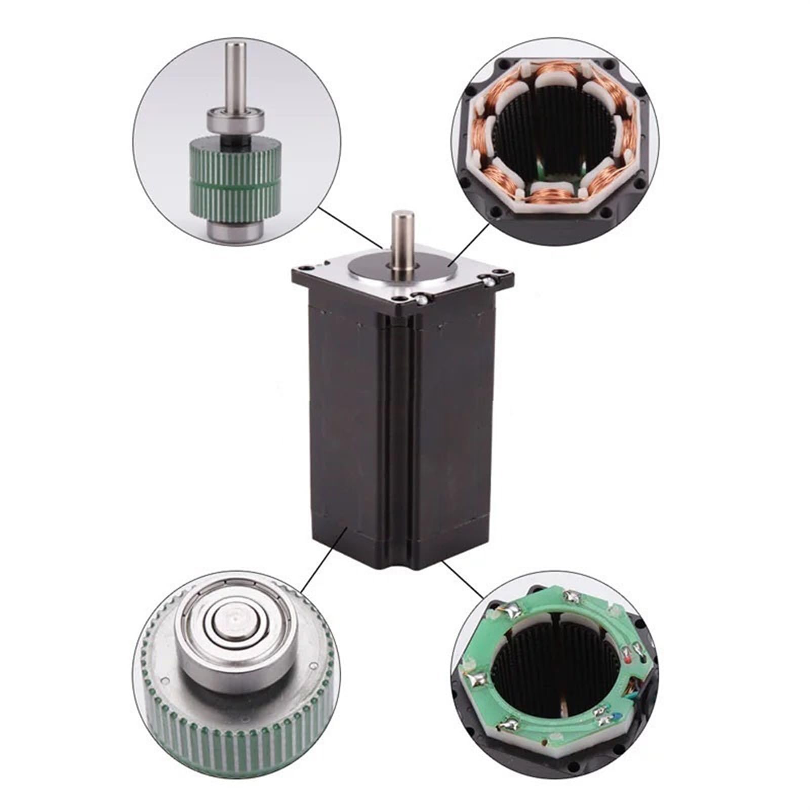 GTPBAO sterownik sterownika 1 szt. 2-fazowy 4 przewody 57 mm kołnierz silnik krokowy 4,4 A 3,1 Nm 1,8 stopnia Nema 23 silnik krokowy 23HS5401 8 mm 10 mm maszyna CNC z pojedynczym wałem (10 mm)