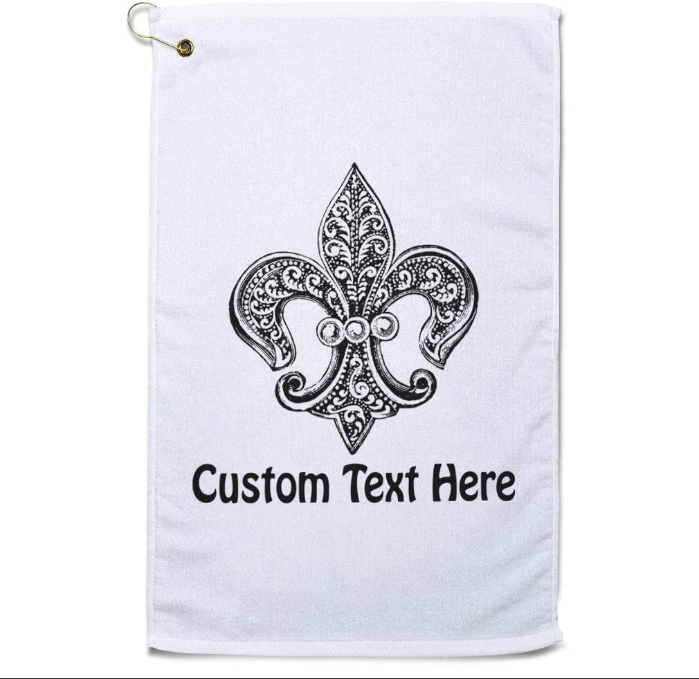 Style In Print Custom Golf Towel Fleur De Lis Lace Pin Vintage Cotton Bag Accessories