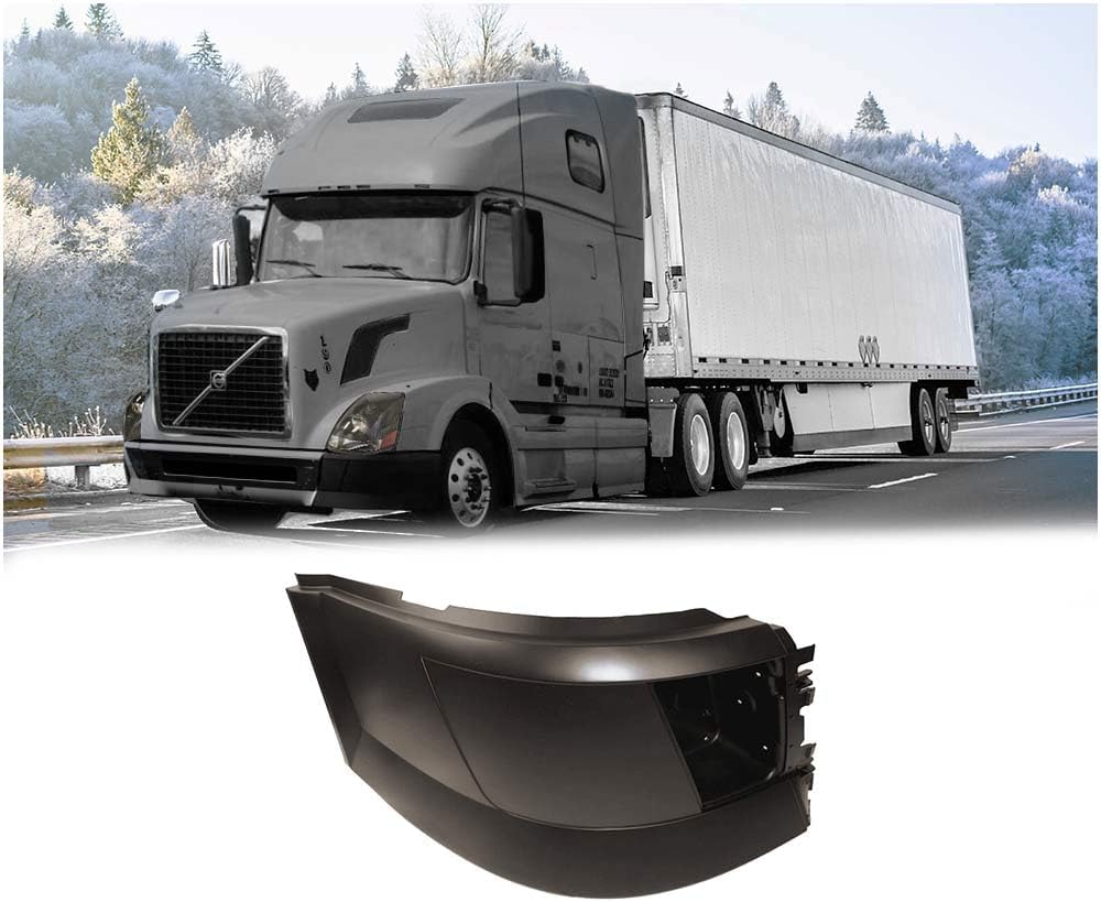 Mytee Products Heavy Duty Right Passenger Side Bumper End w/Fog Light Hole For VNL 2004-2014 - Replaces 20506625, 20567503, 20567507, Wabco 20959, 20973, Dorman 2425554, S22915