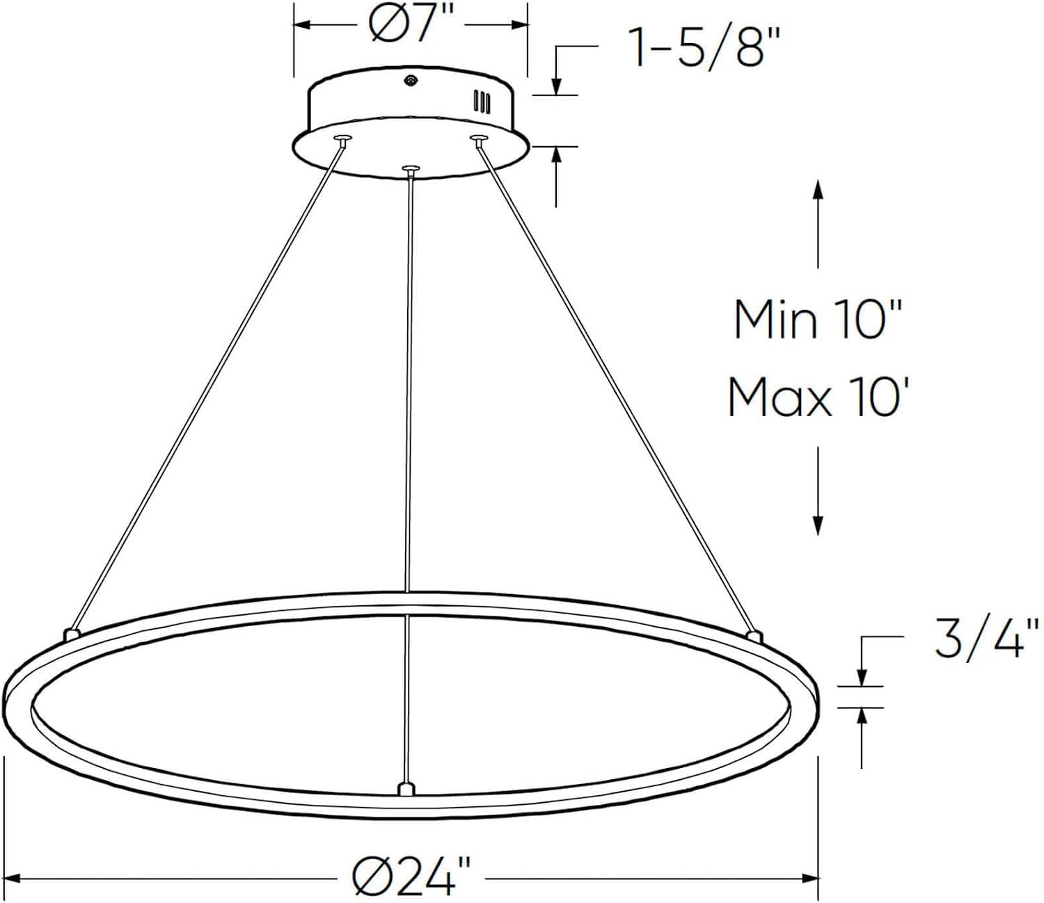 DALS Lighting Circa 24 Inch 5CCT Round LED Pendant