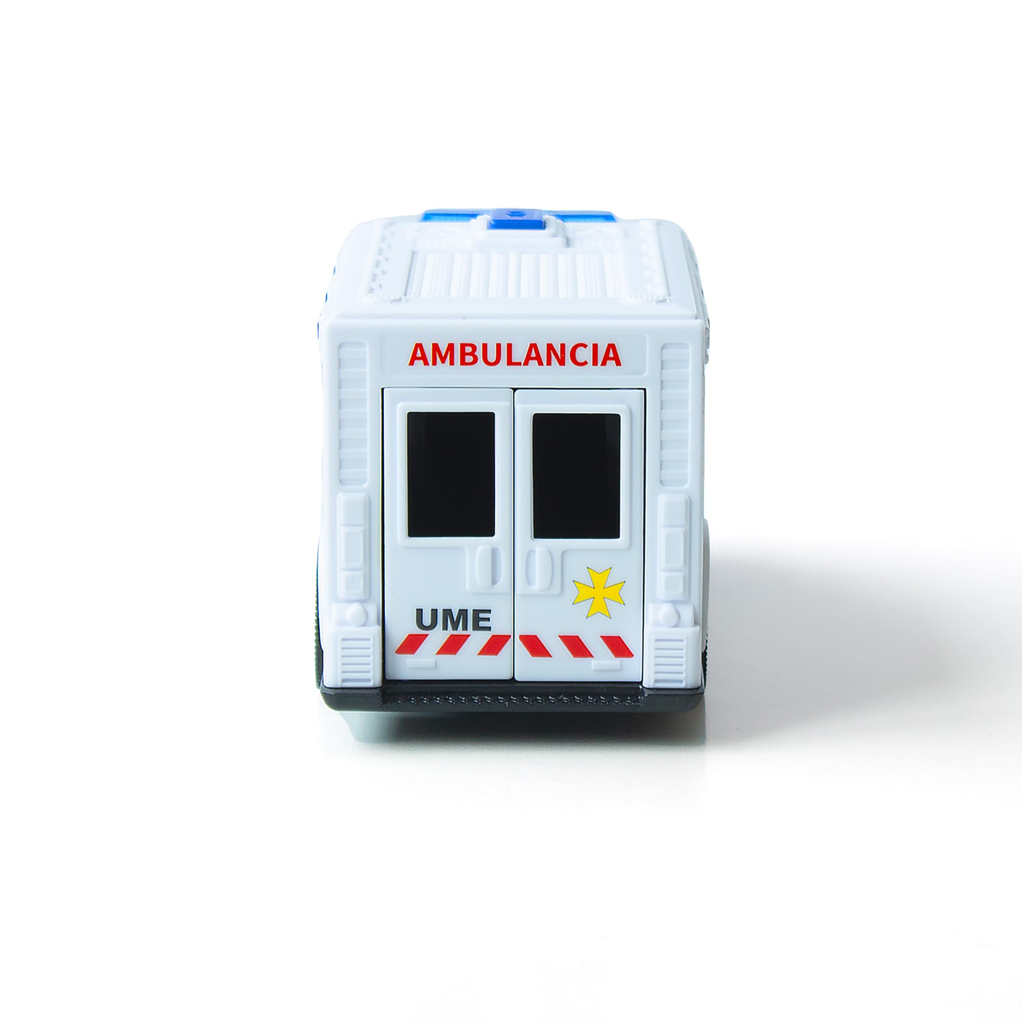 Dickie Toys - Ambulanza IVECO UME 18 cm, Ambulanza giocattolo, Luce e Suono, Ruota con Girata Libera, con Barella, Veicolo Giocattolo Bambini Ragazze a partire dai 3 anni (203713014SI5)