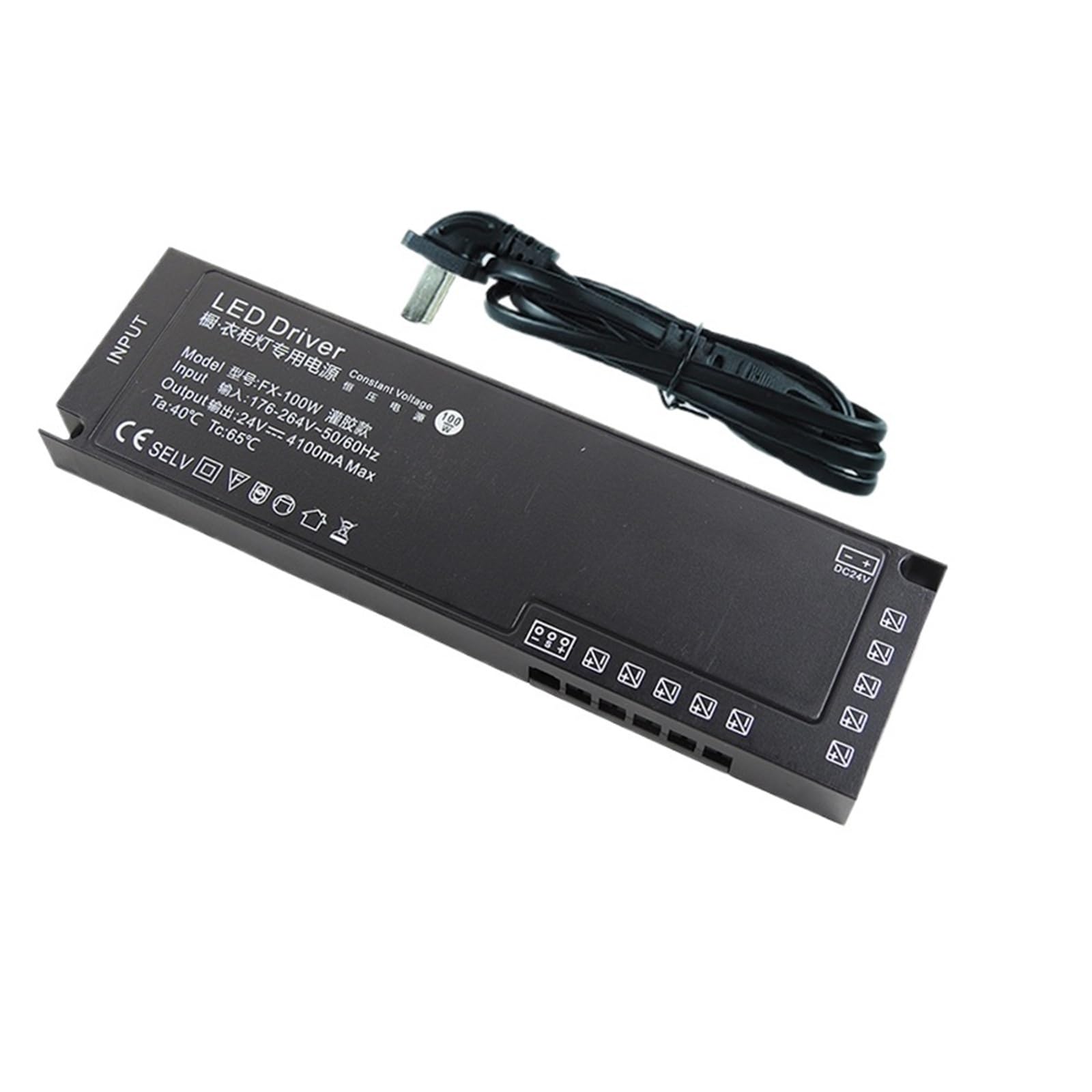 PWANUIGTE Cabinet Wardrobe Light Dedicated Power Supply 12v 24v 60w 100w 150w Strip Transformer(24V100W-Gluing)