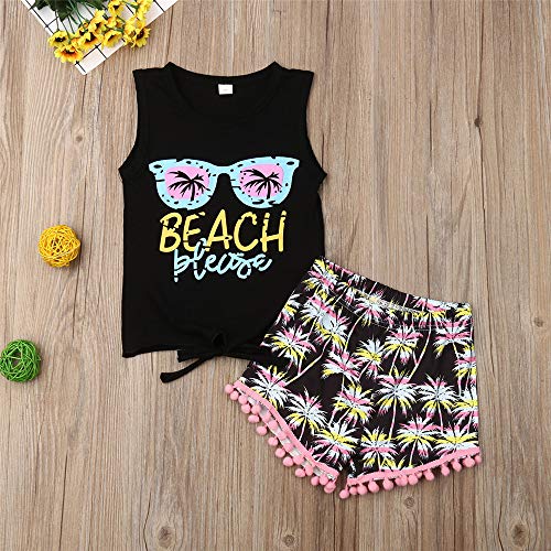 Toddler Baby Girl Boy Fringe Outfits Tank Top+Tassel Shorts+ Headband Summer Clothes Set2